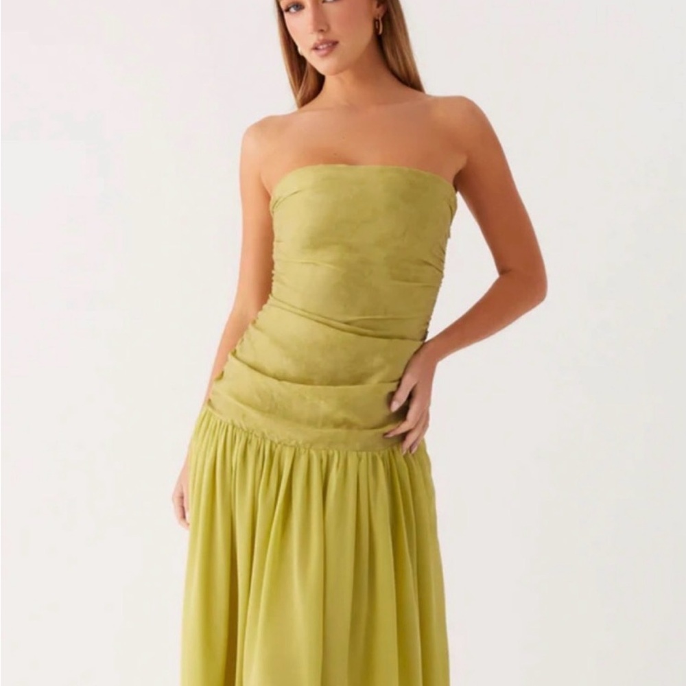Peppermayo Strapless Olive Dress